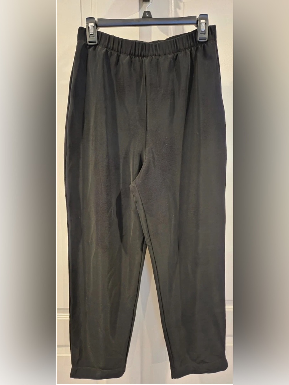 Susan Graver Women's Black Elastic Waist Straight Leg Pants A52000 NWT 1X